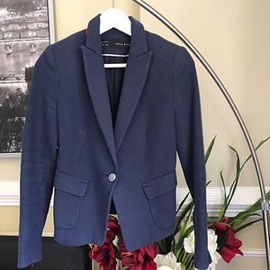 ZARA Navy Classic Blazer Jacket, size S
